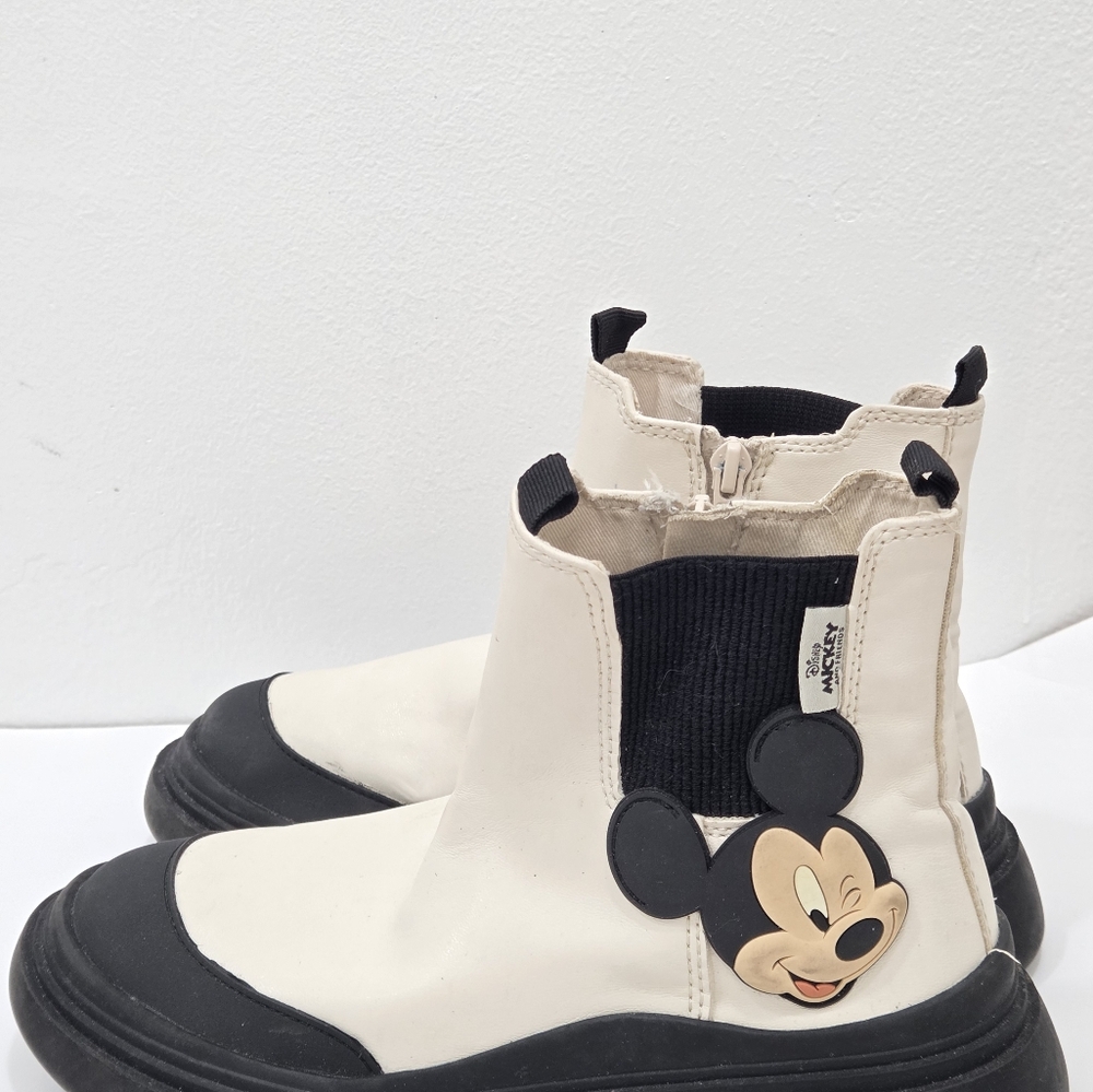 Zara Mickey Mouse Boots Side Zip Platform Lug Sole Size EU 36/US 5.5 Women's - Picture 6 of 15